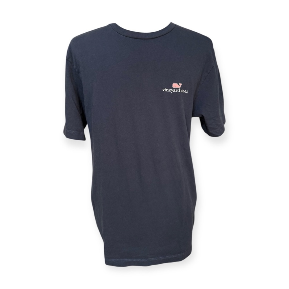 Vineyard Vines Navy Blue Classic Graphic Tee with Pink Whale Size XS